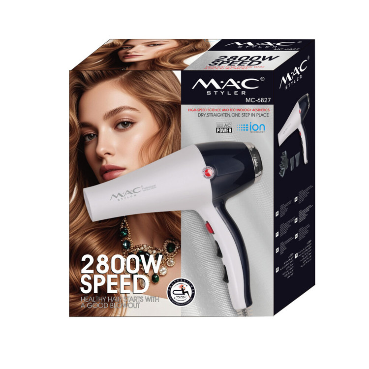 سشوار حرفه ای سالنی مک استایلر (MAC Styler) مدل 6827